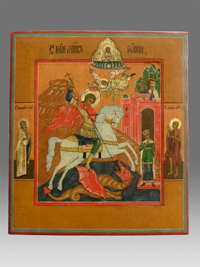 Icon Saint George killing the Dragon
