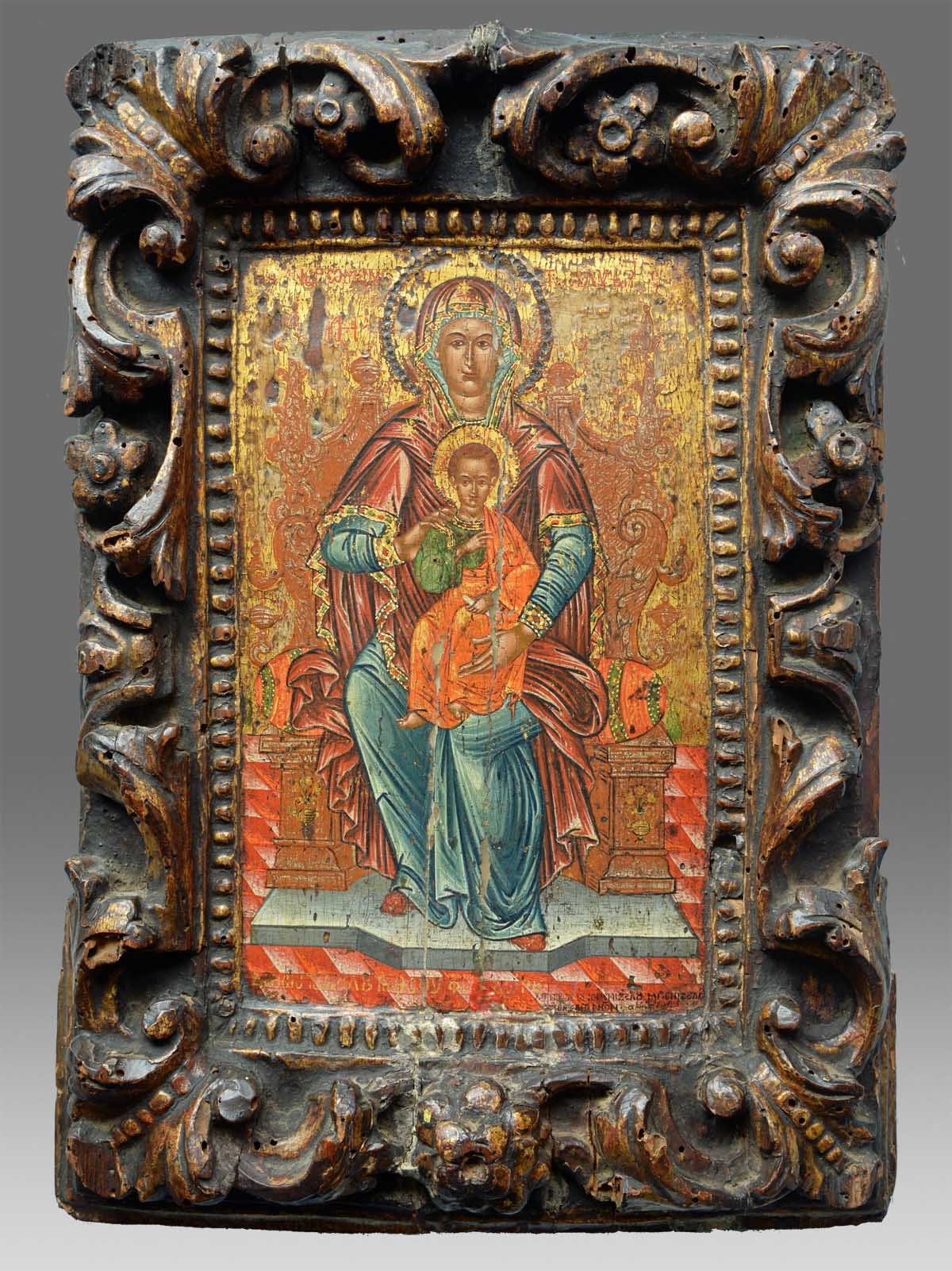 Icon The Enthroned Mother of God Athos