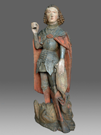 Skulptur Heiliger Michael stehend Gotik