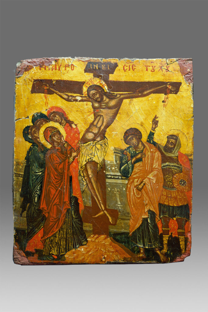 Puch Icône Byzantine Crucifixion du Christ Crète